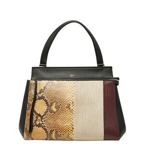 Celine Handbag Black Multicolored Leather Python
